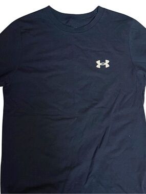 Under Armour Navy Short Sleeve Crew Tee with White Logo